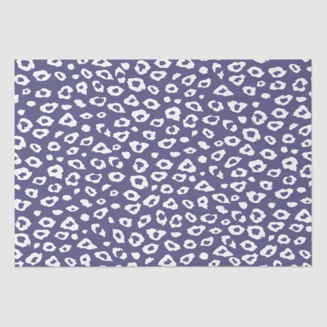 Purple and White Leopard Print Tissue Paper (Front)