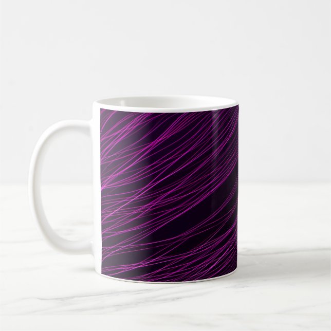 Purple and white light digital wallpaper coffee mug (Left)