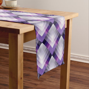 Purple and white long table runner