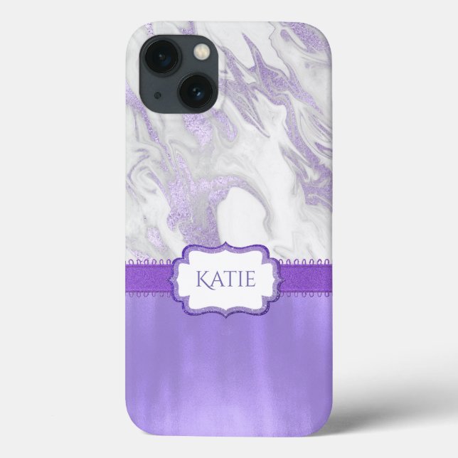 Purple and White Marbled Case-Mate iPhone Case (Back)