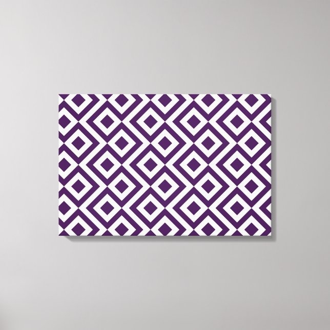 Purple and White Meander Canvas Print (Front)