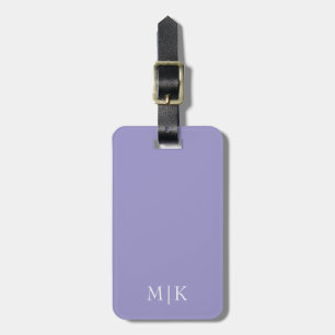 Purple and White   Modern Monogram Luggage Tag