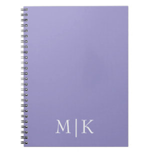 Purple and White   Modern Monogram Notebook