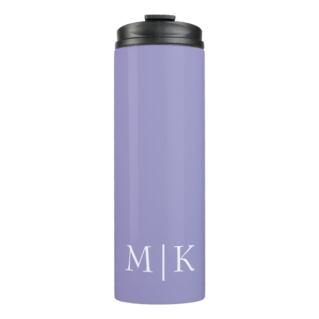 Purple and White | Modern Monogram Thermal Tumbler (Front)