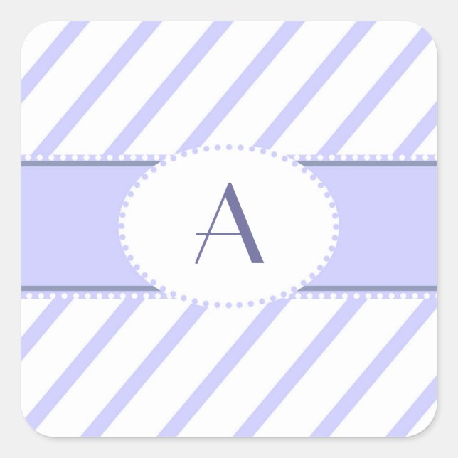 Purple and white monogram sticker (Front)