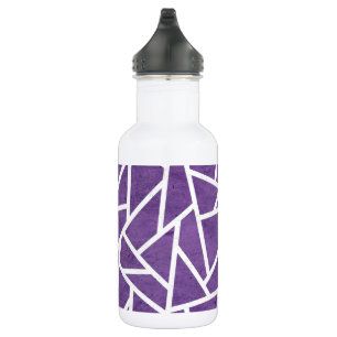 Purple and white mosaic pattern 532 ml water bottle