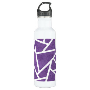 Purple and white mosaic pattern 710 ml water bottle