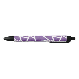Purple and white mosaic pattern black ink pen