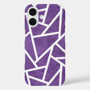 Purple and white mosaic pattern iPhone 16 case