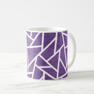 Purple and white mosaic pattern coffee mug