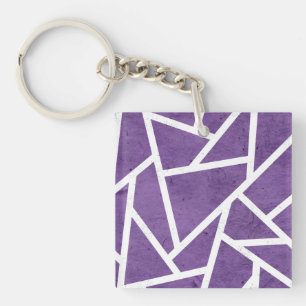 Purple and white mosaic pattern keychain