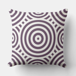 Purple And White Nested Circular Pattern Throw Pillow