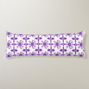 Purple And White Old English Floral Body Pillow
