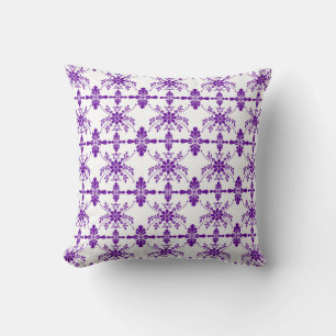Purple And White Old English Styled Throw Pillow