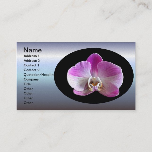 Purple and White Orchid Business Card (Front)
