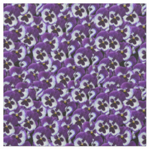 Purple And White Pansies, Fabric