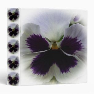 Purple and white pansy binder
