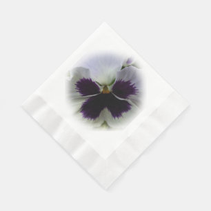Purple and white pansy napkin