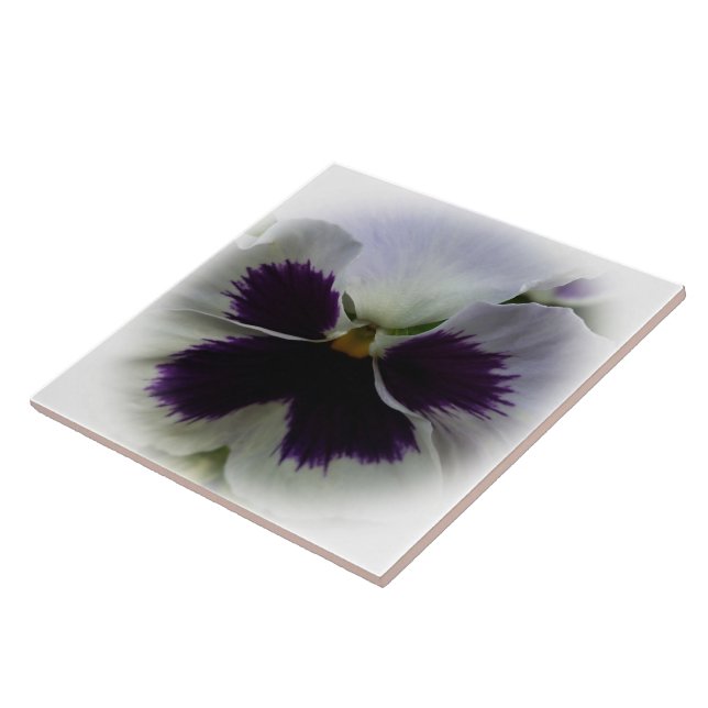 Purple and white pansy tile (Side)