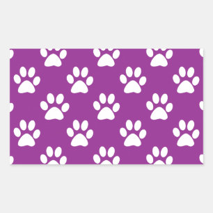 Purple and white paw prints pattern sticker