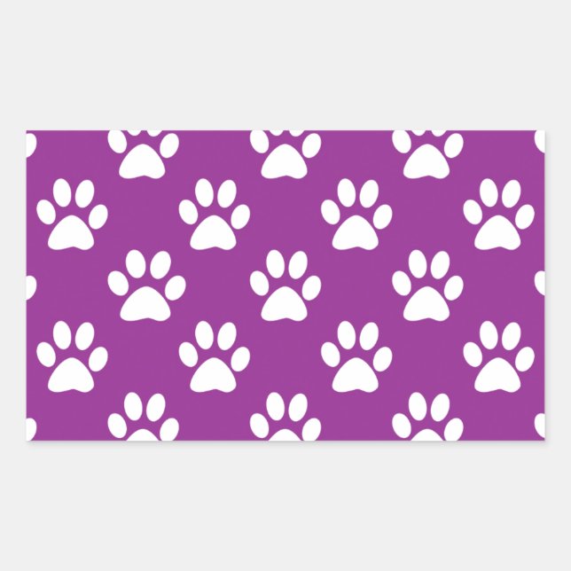 Purple and white paw prints pattern sticker (Front)