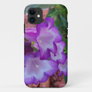 Purple and white phoenix penstemon flowers iPhone 11 case