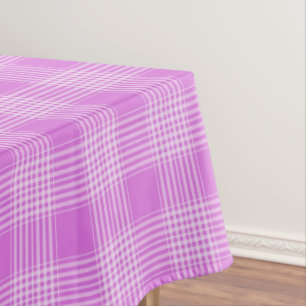 Purple and White Plaid Chequered Tablecloth