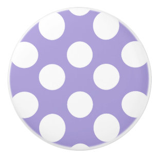 Purple and White Polka Dot Furniture Knob