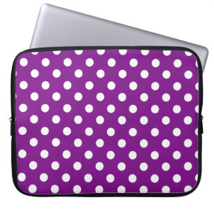 Purple and White Polka Dot Laptop Sleeve