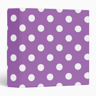 Purple And White Polka Dot Pattern Binder