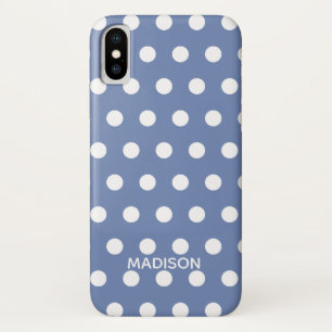 Purple and white polka dot  Personalised Name Case-Mate iPhone Case