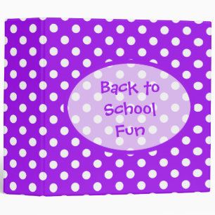 Purple and White Polka Dots Binder