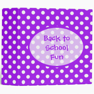 Purple and White Polka Dots Binder