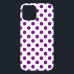 Purple and white polka dots iPhone 12 case<br><div class="desc">Purple and white polka dots</div>