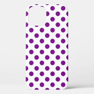 Purple and white polka dots iPhone 12 case