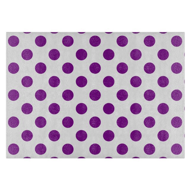 Purple and white polka dots cutting board (Front)