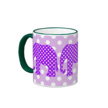 Purple and White Polka Dots Elephant