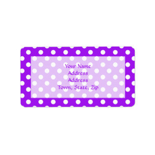 Purple and White Polka Dots Label