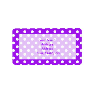 Purple and White Polka Dots Label
