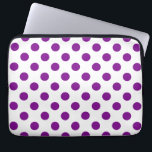 Purple and white polka dots laptop sleeve<br><div class="desc">Purple and white polka dots</div>