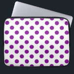Purple and white polka dots laptop sleeve<br><div class="desc">Purple and white polka dots</div>