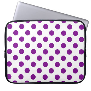 Purple and white polka dots laptop sleeve