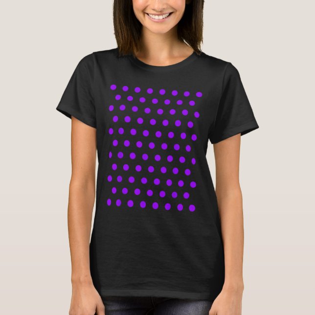 Purple And White Polka Dots T Shirt  (Front)
