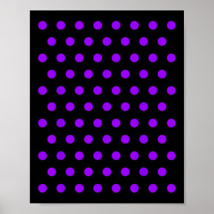 Purple And White Polka Dots T Shirt Poster