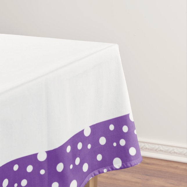 Purple and White Polka Dots Tablecloth (In Situ)