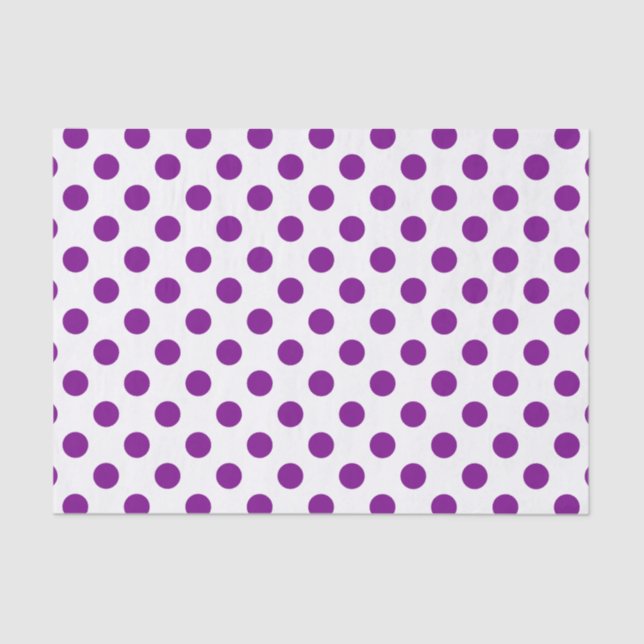 Purple and white polka dots tissue paper (Front)