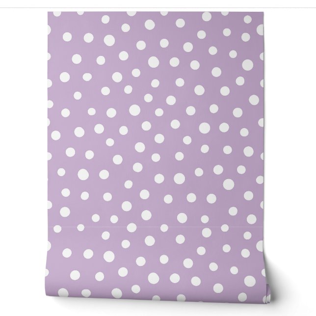 Purple and white polka dots wallpaper (Unrolling)