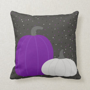 Purple and White Pumpkin Pillow