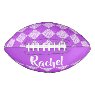 Purple and white quilt pattern football