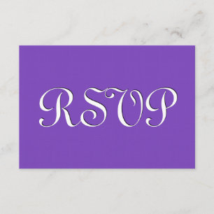 Purple and White RSVP Wedding Response Card S237
